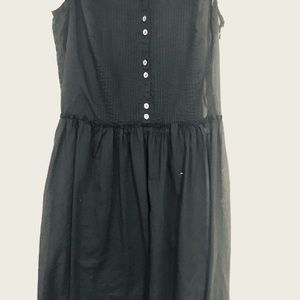 Banana Republic Black pleated midi dress, size 4